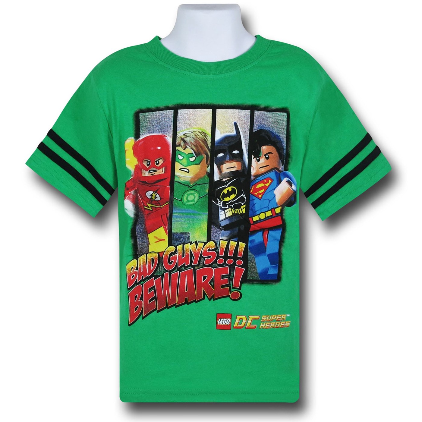 DC Lego Heroes Beware Kids Athletic T-Shirt, Green