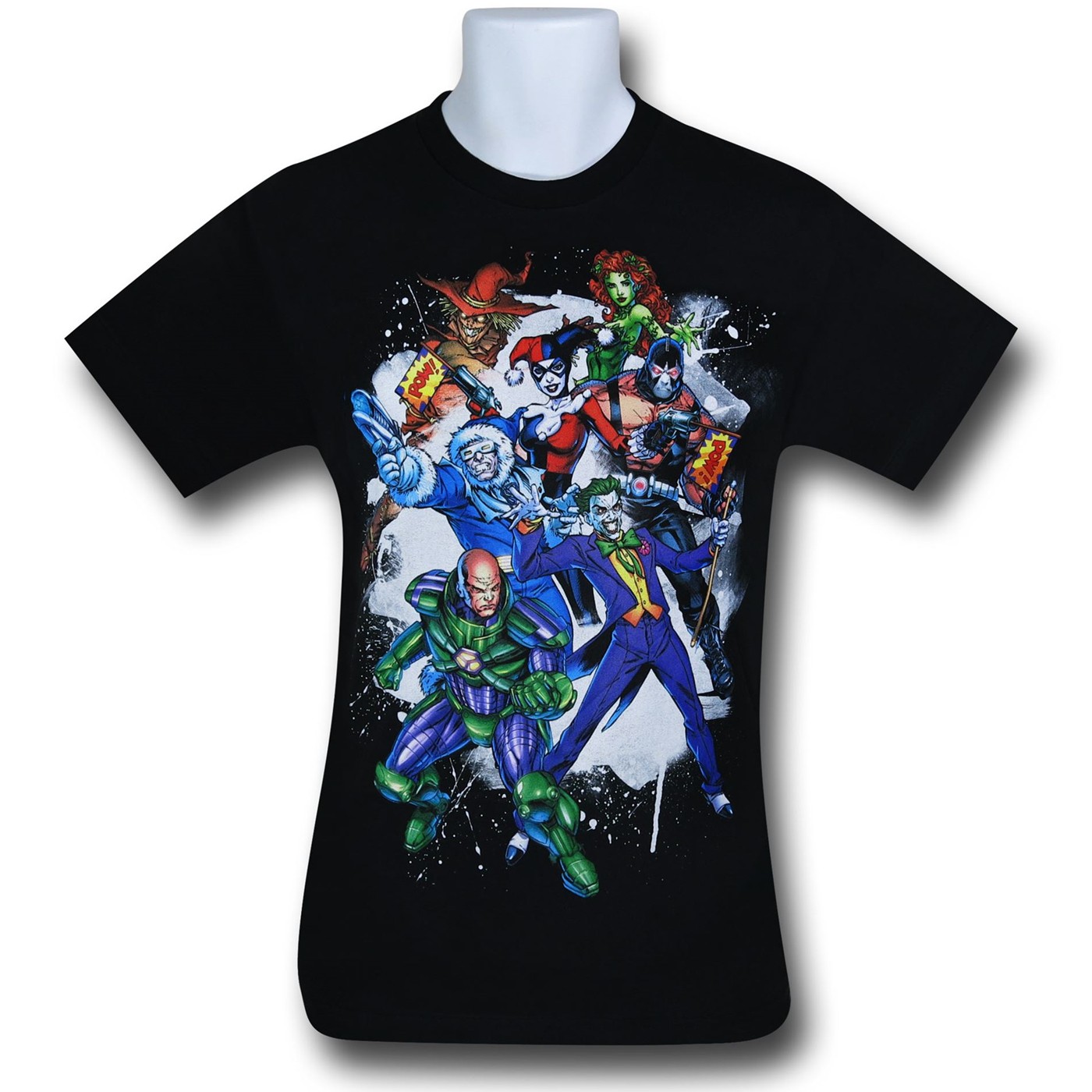 DC Top Villains Stacked T-Shirt, Black