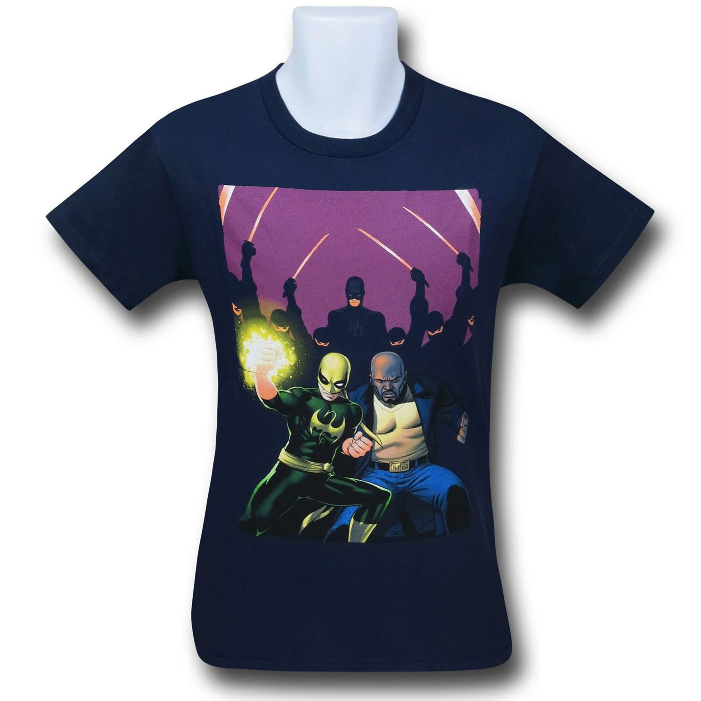 Daredevil Luke Cage & Iron Fist T-Shirt, Blue