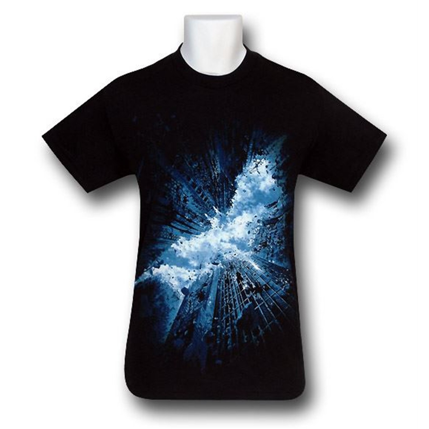Dark Knight Rises Crumbling City Symbol T-Shirt, Black