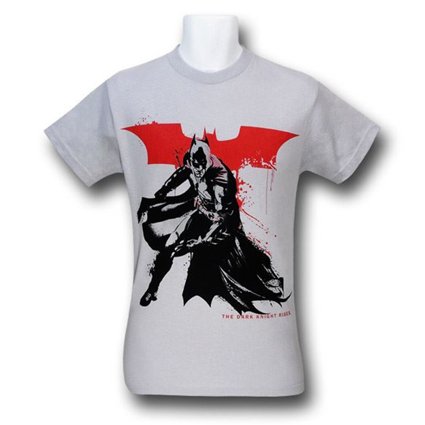 Dark Knight Rises Dripping Symbol T-Shirt, Grey