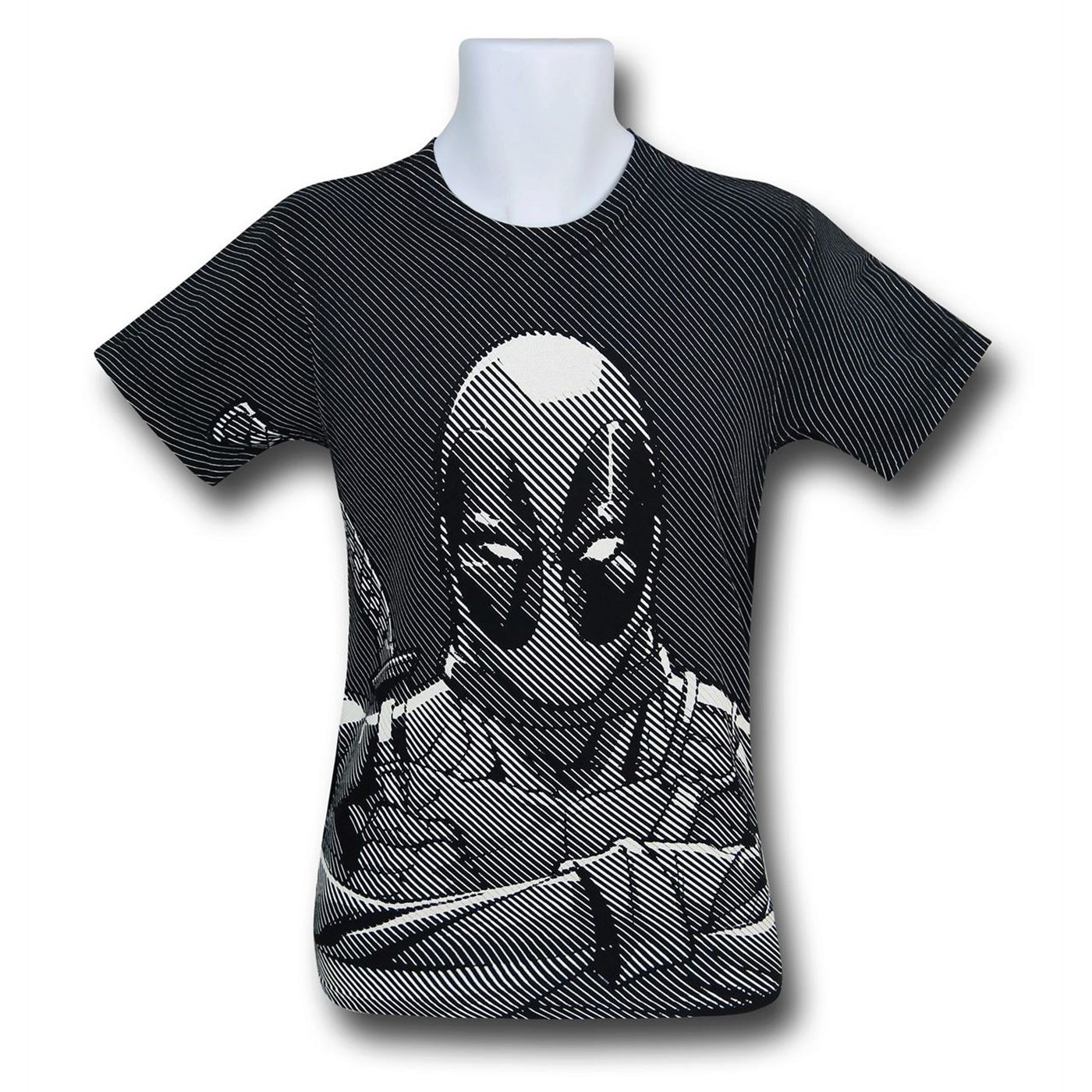 Deadpool Arms Crossed All-Over Print Men's T-Shirt, Black