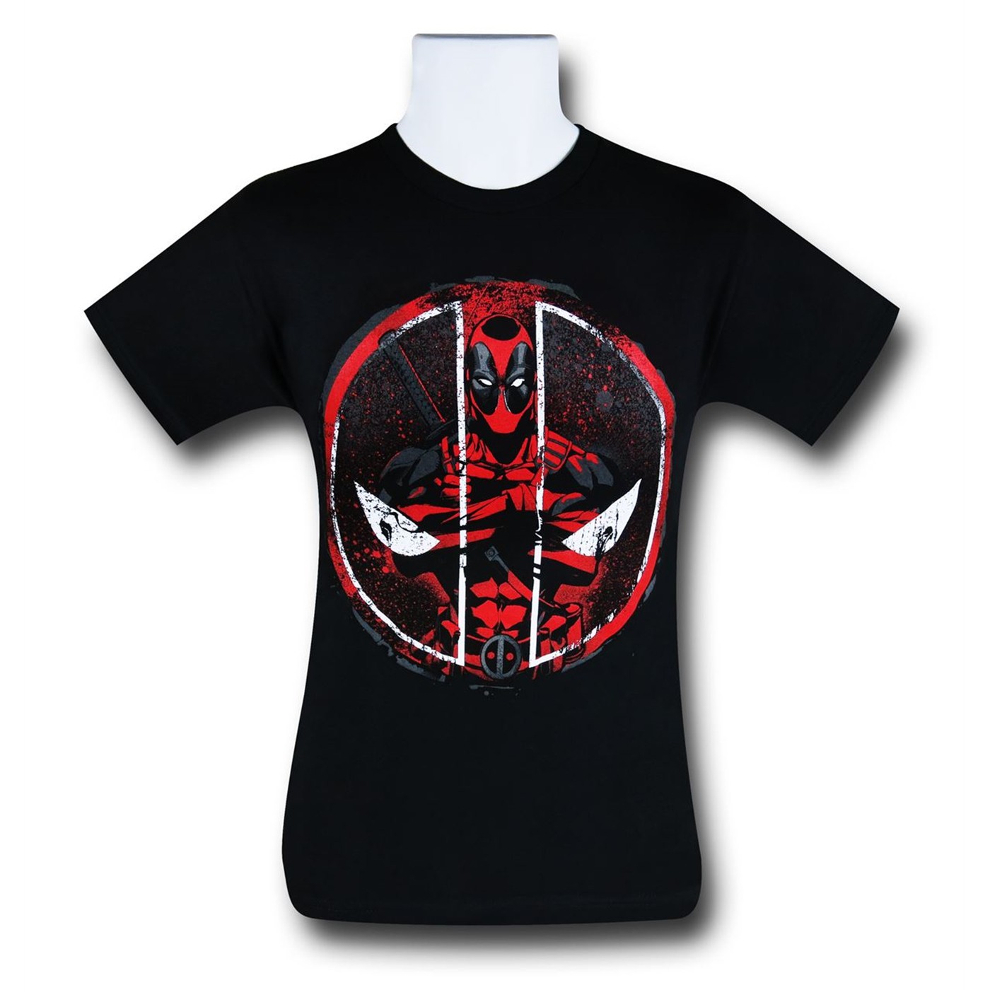 Deadpool Arms Crossed in Symbol T-Shirt, Black