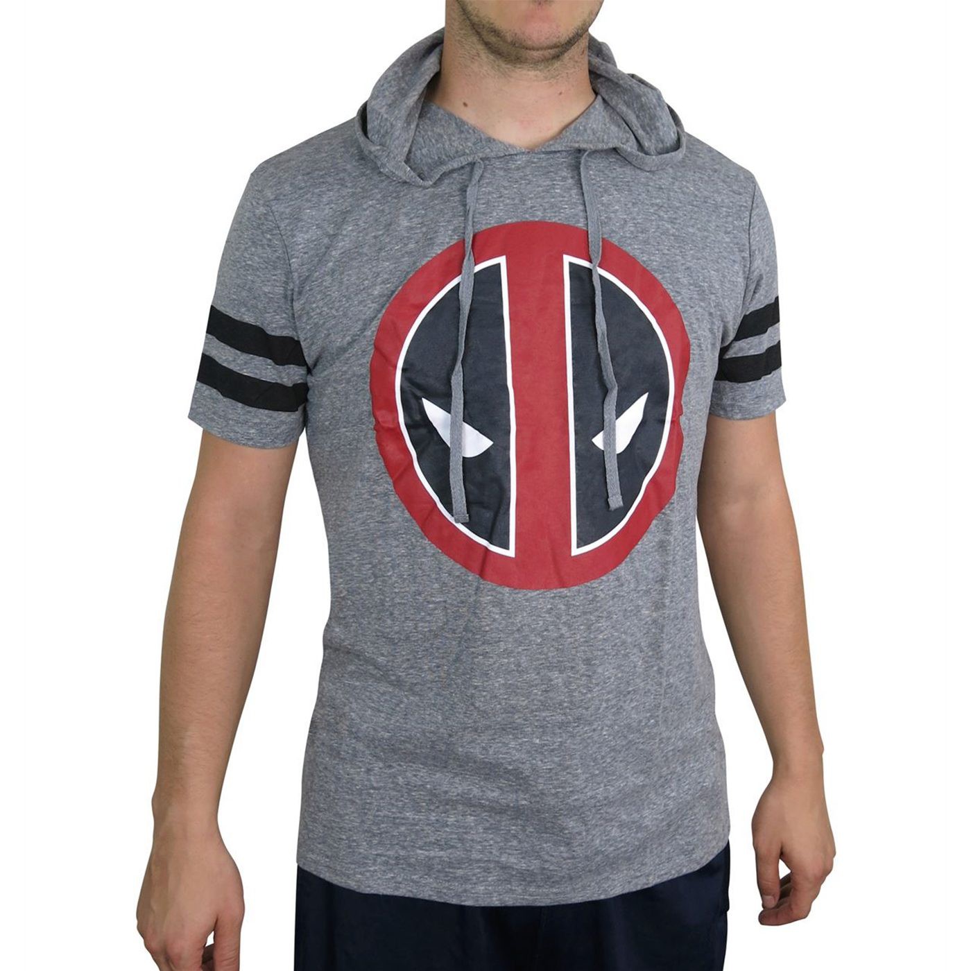 Deadpool Athletic Hooded Men's T-Shirt, Grey