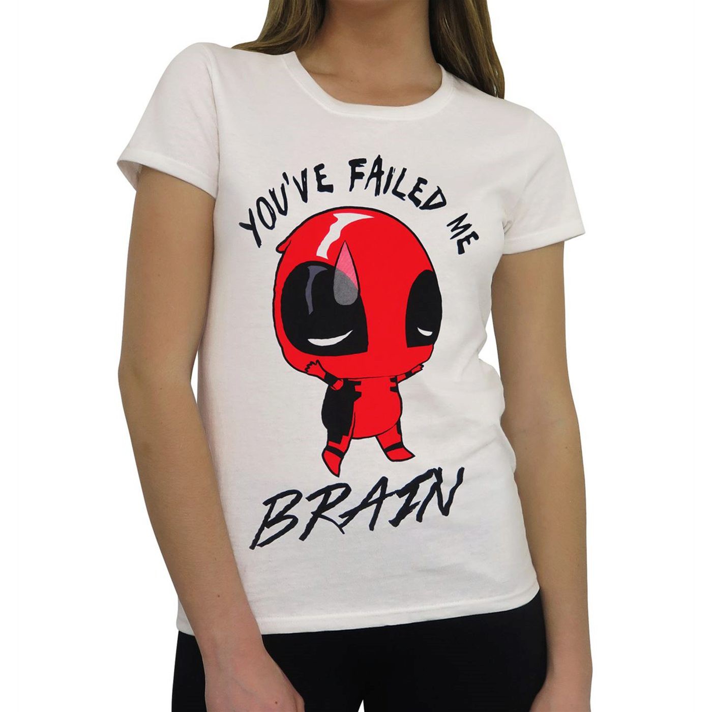 Deadpool Failed Brain Women's T-Shirt, White