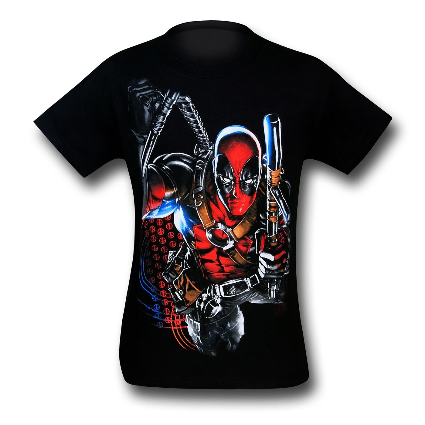 Deadpool Baton Black T-Shirt, Black