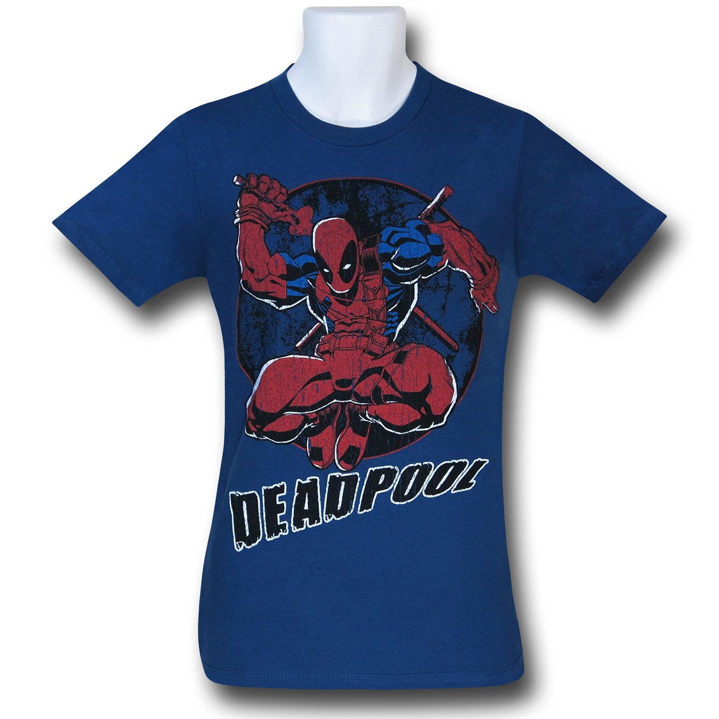 Deadpool Circle Leap Light Navy 30 Single T-Shirt, Blue