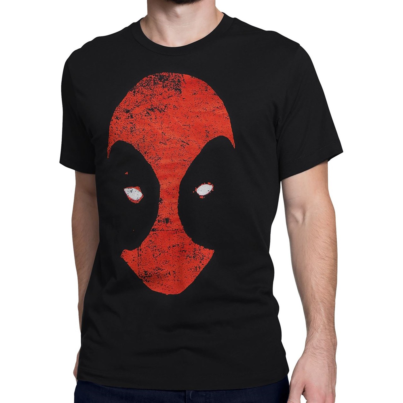 Deadpool Distressed Minimalist Men's T-Shirt, Black