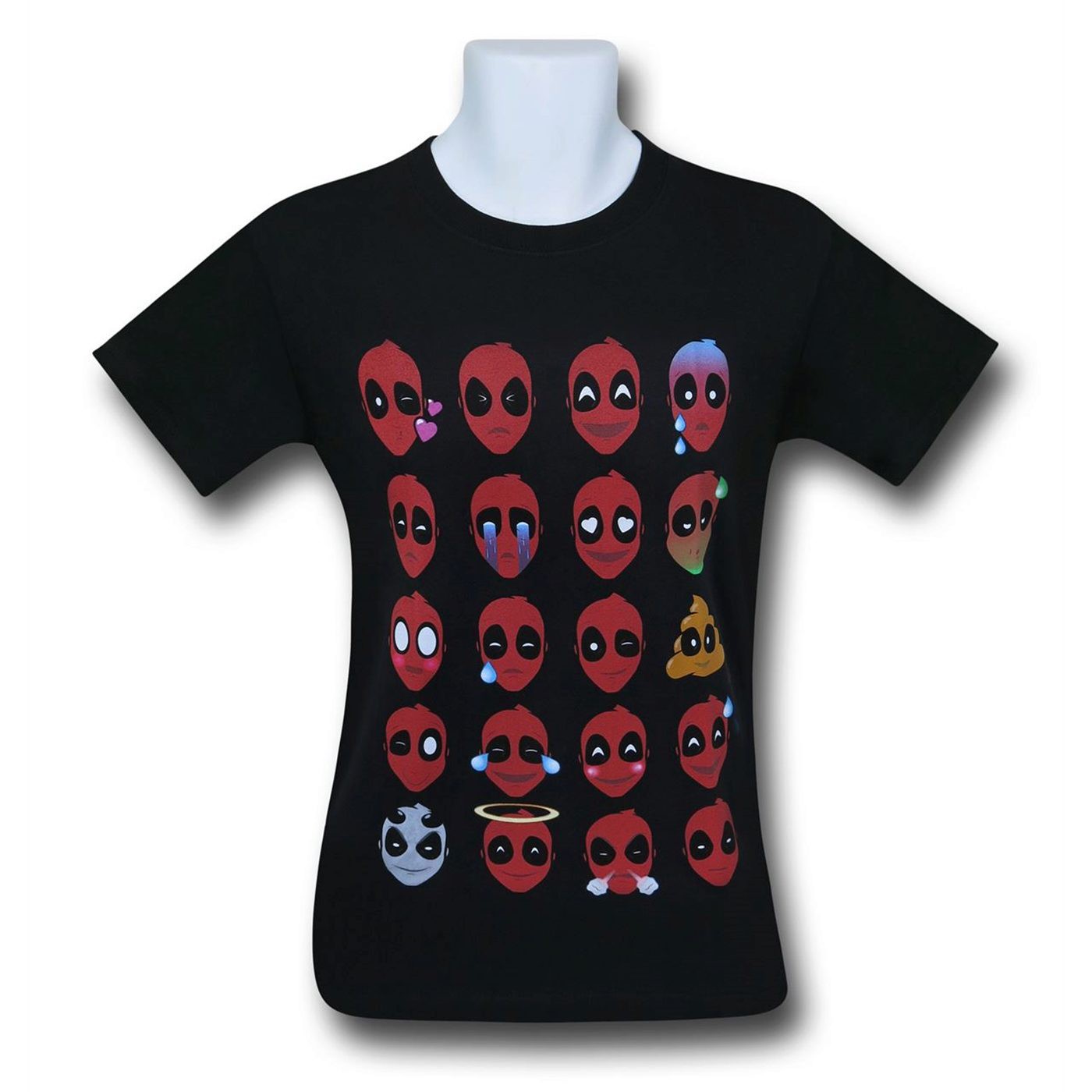 Deadpool Emojis T-Shirt, Black