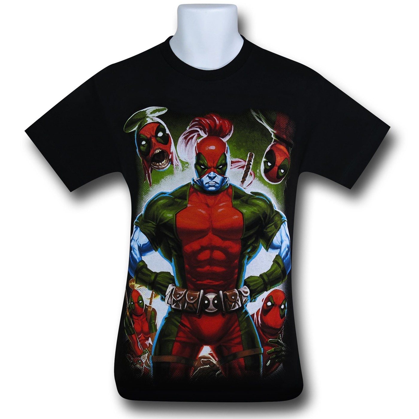 Deadpool Family on Black T-Shirt, Black