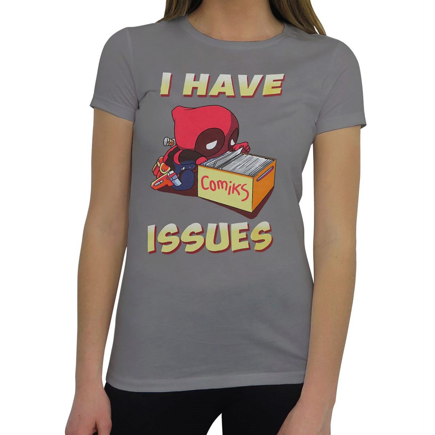 Deadpool Has Issues Women's T-Shirt, Grey