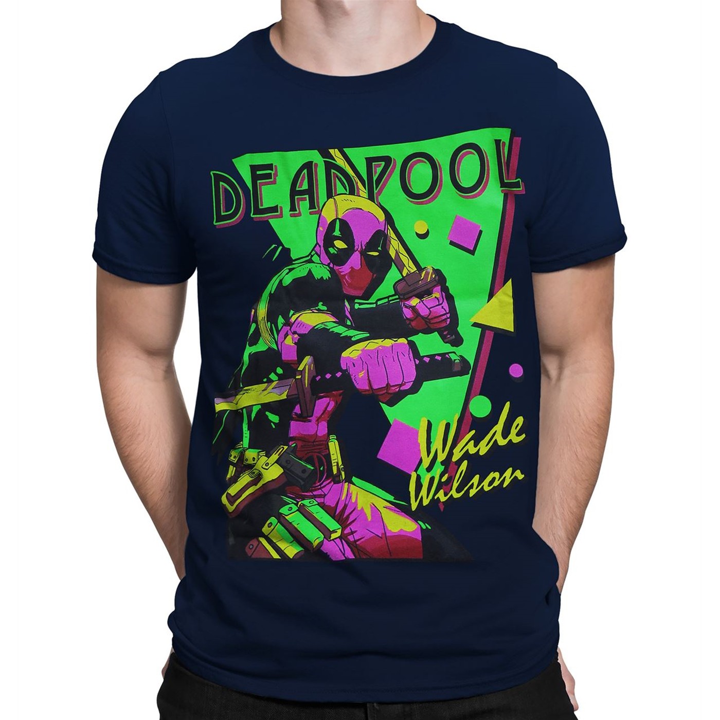 Deadpool It's A Party 80's Style Men's T-Shirt, Blue