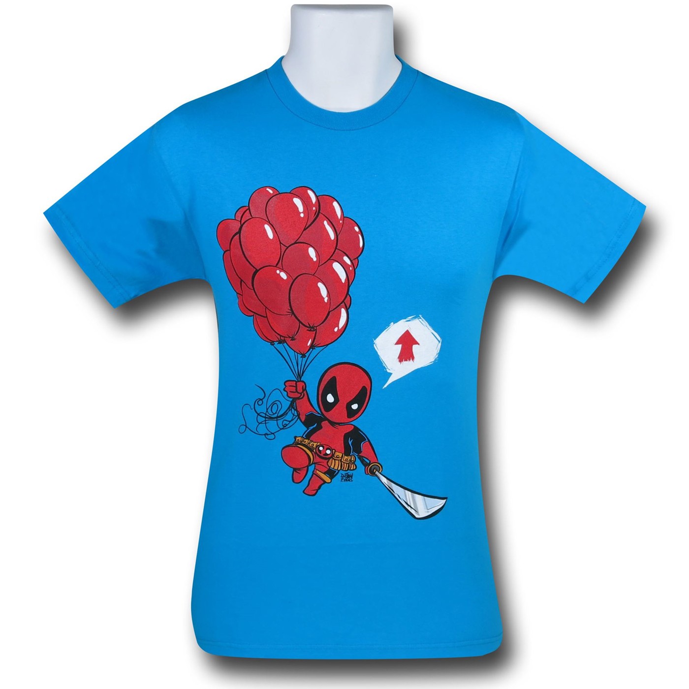 Deadpool Kidpool Going Up T-Shirt, Blue