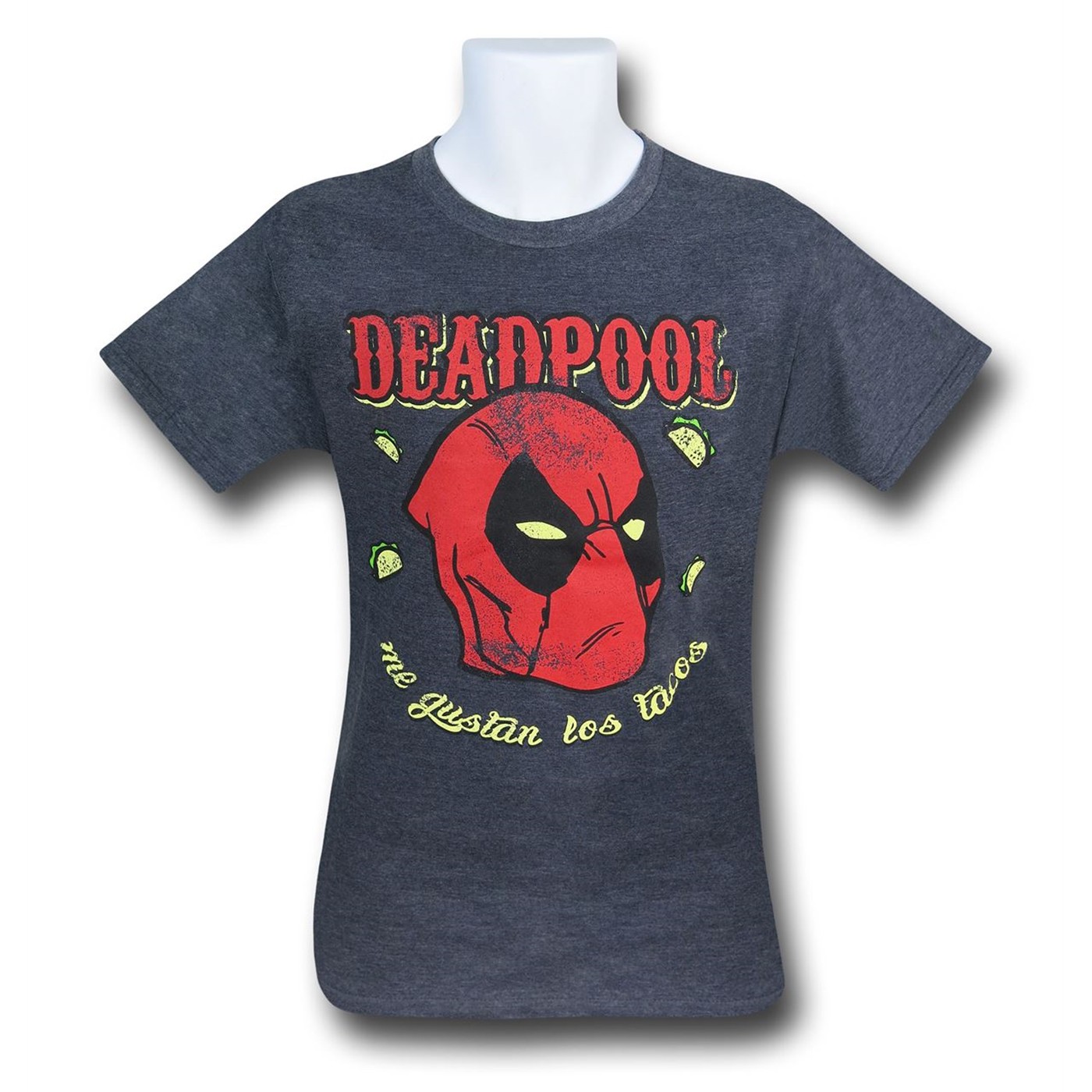 Deadpool Los Tacos T-Shirt, Grey