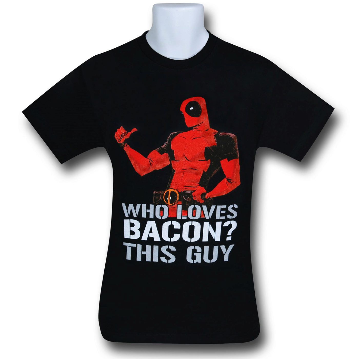 Deadpool Loves Bacon 30 Single T-Shirt, Black