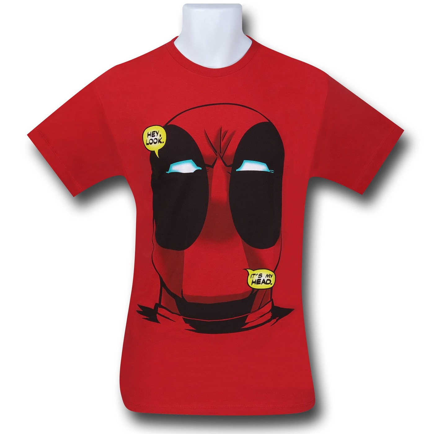Deadpool Big Head 30 Single T-Shirt, Red