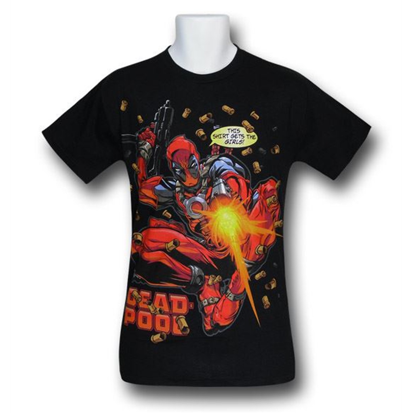 Deadpool Gets The Girls T-Shirt, Black