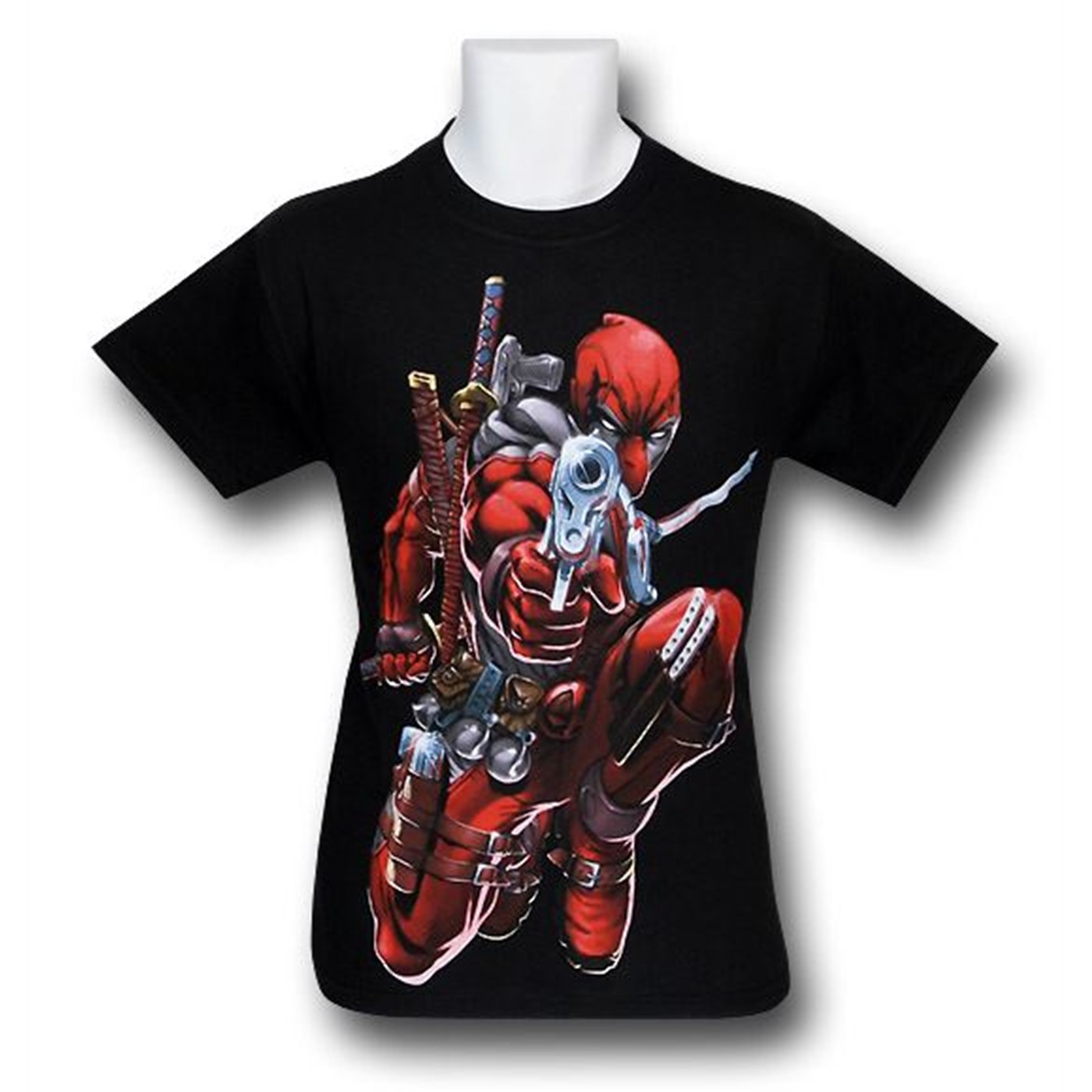 Deadpool: Jump  Shoot  Repeat T-Shirt, Black