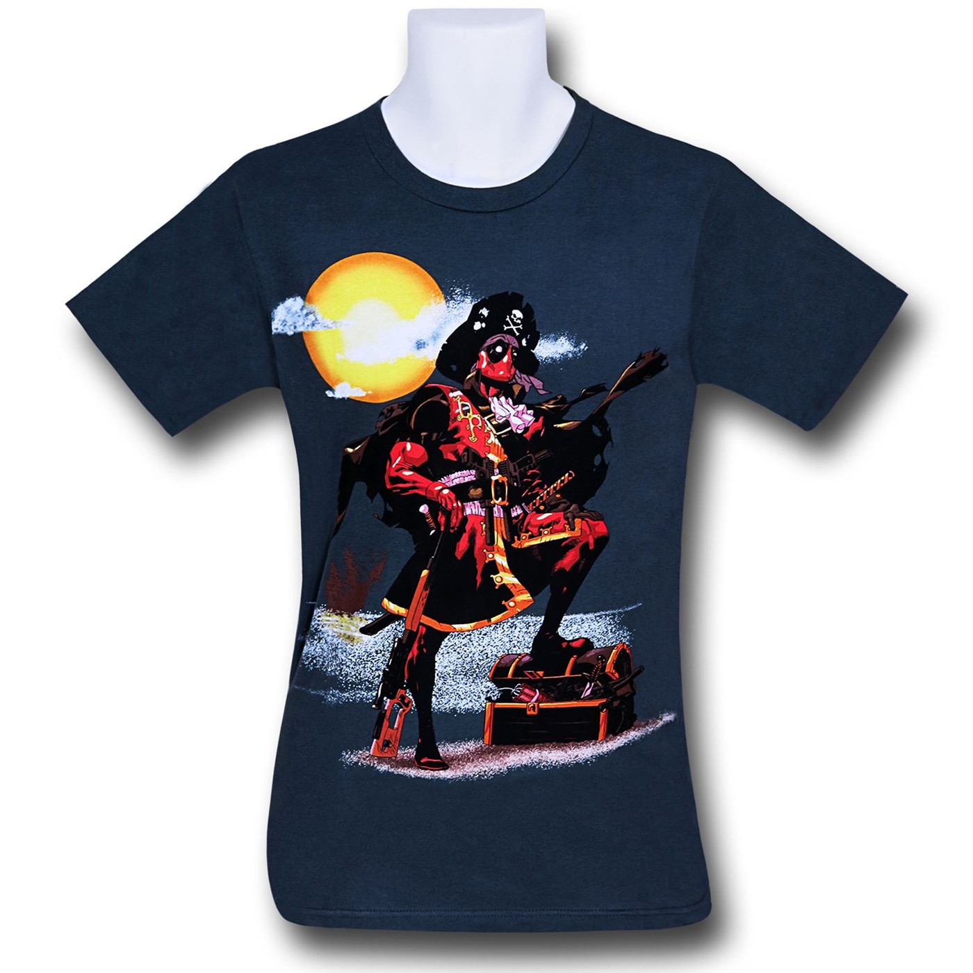 Deadpool Pirate Grey 30 Single T-Shirt, Grey