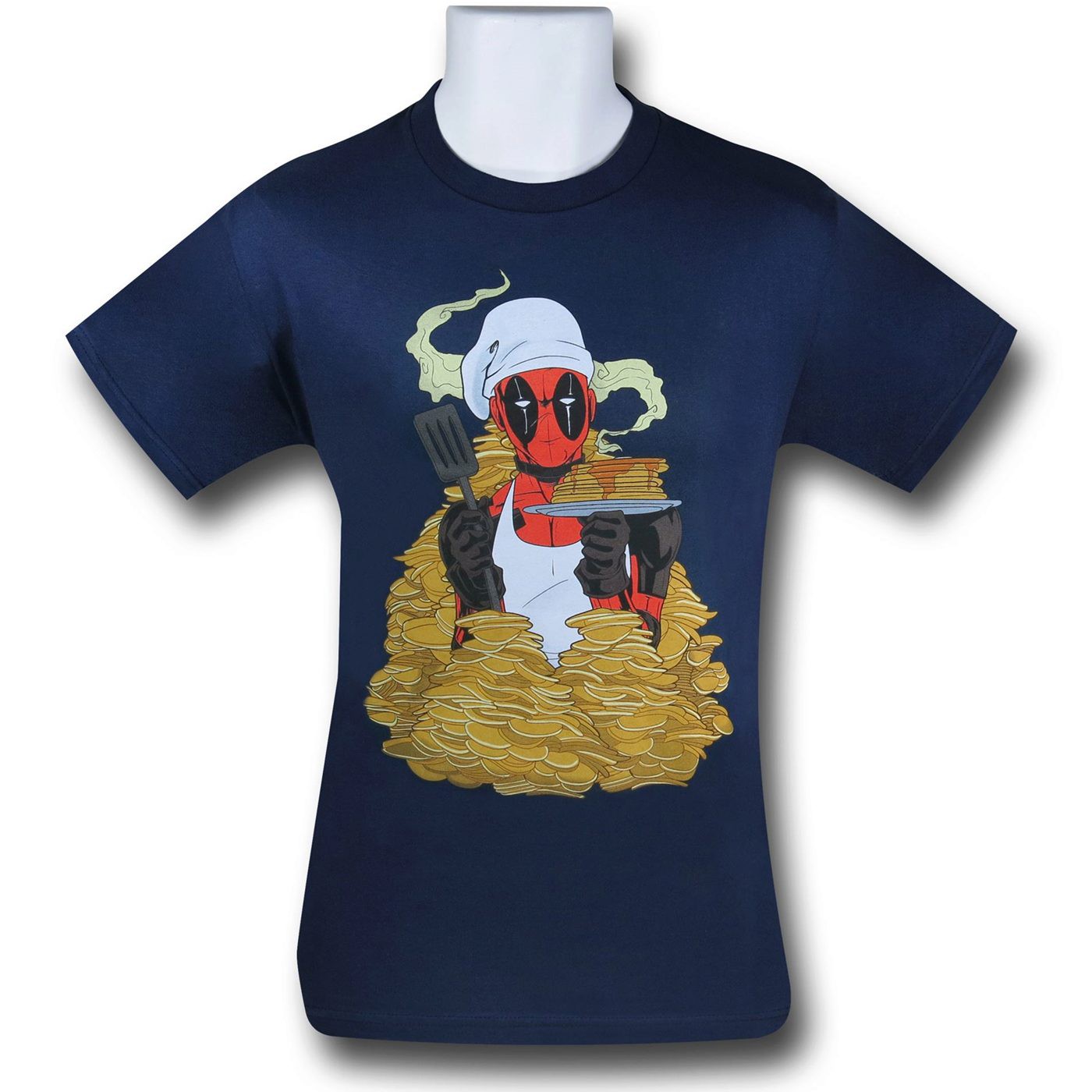 Deadpool Pancake Chef 30 Single T-Shirt, Blue