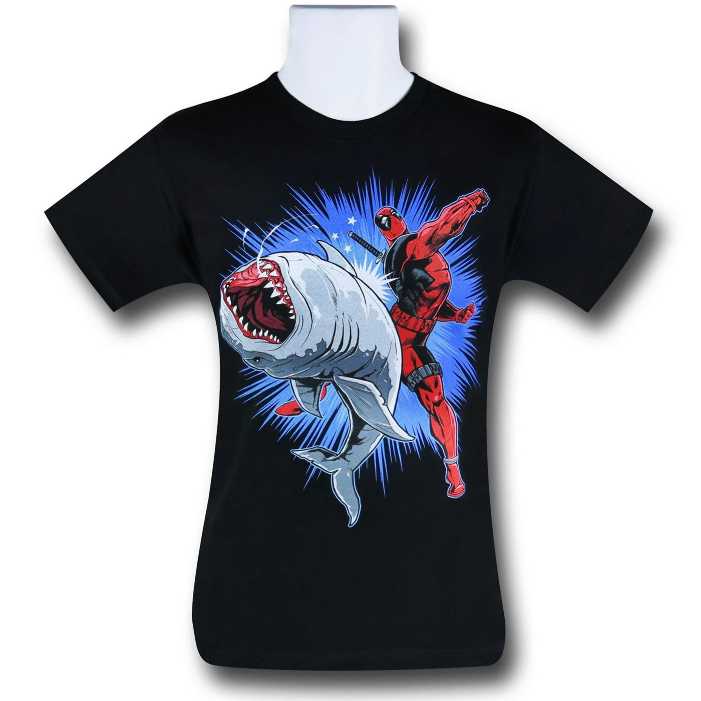 Deadpool Shark Punch 30 Single T-Shirt, Black