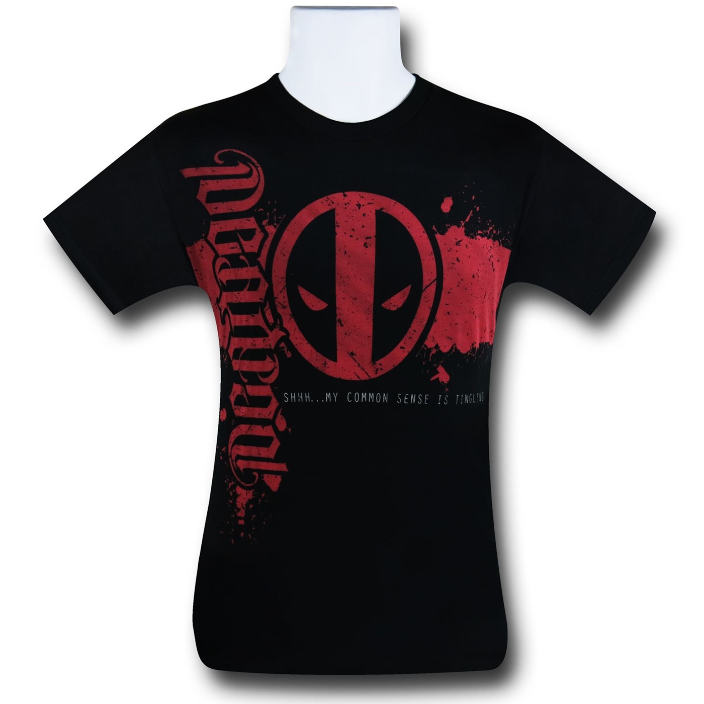Deadpool Red Chapter Ambigram T-Shirt, Black