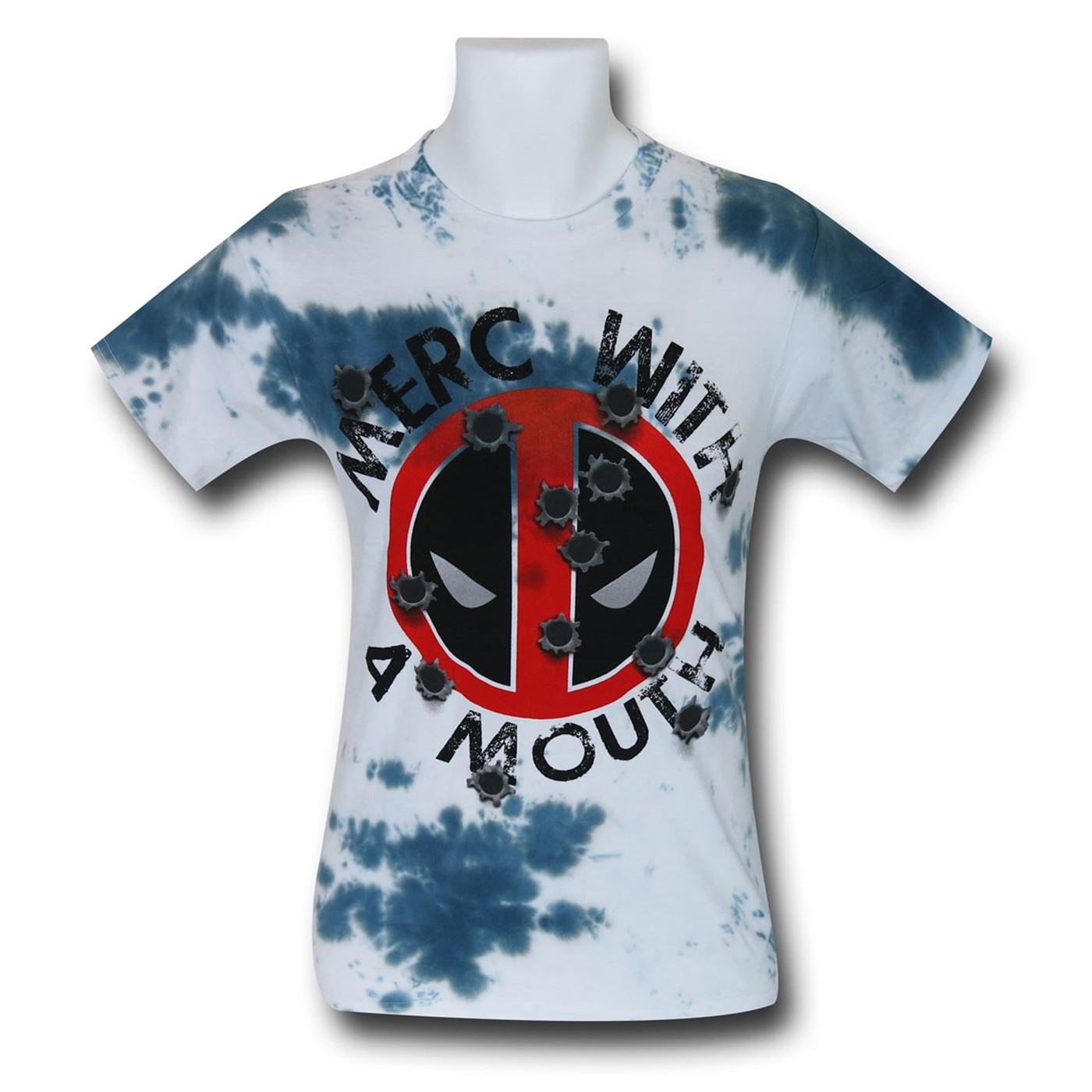 Deadpool Tie Dye Symbol Men's T-Shirt, White