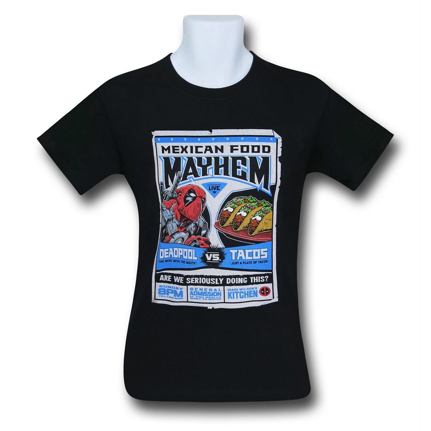 Deadpool Vs Tacos Men's T-Shirt, Black