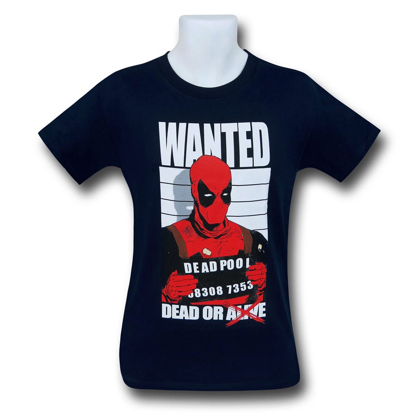 Deadpool Wanted Poster T-Shirt, Blue