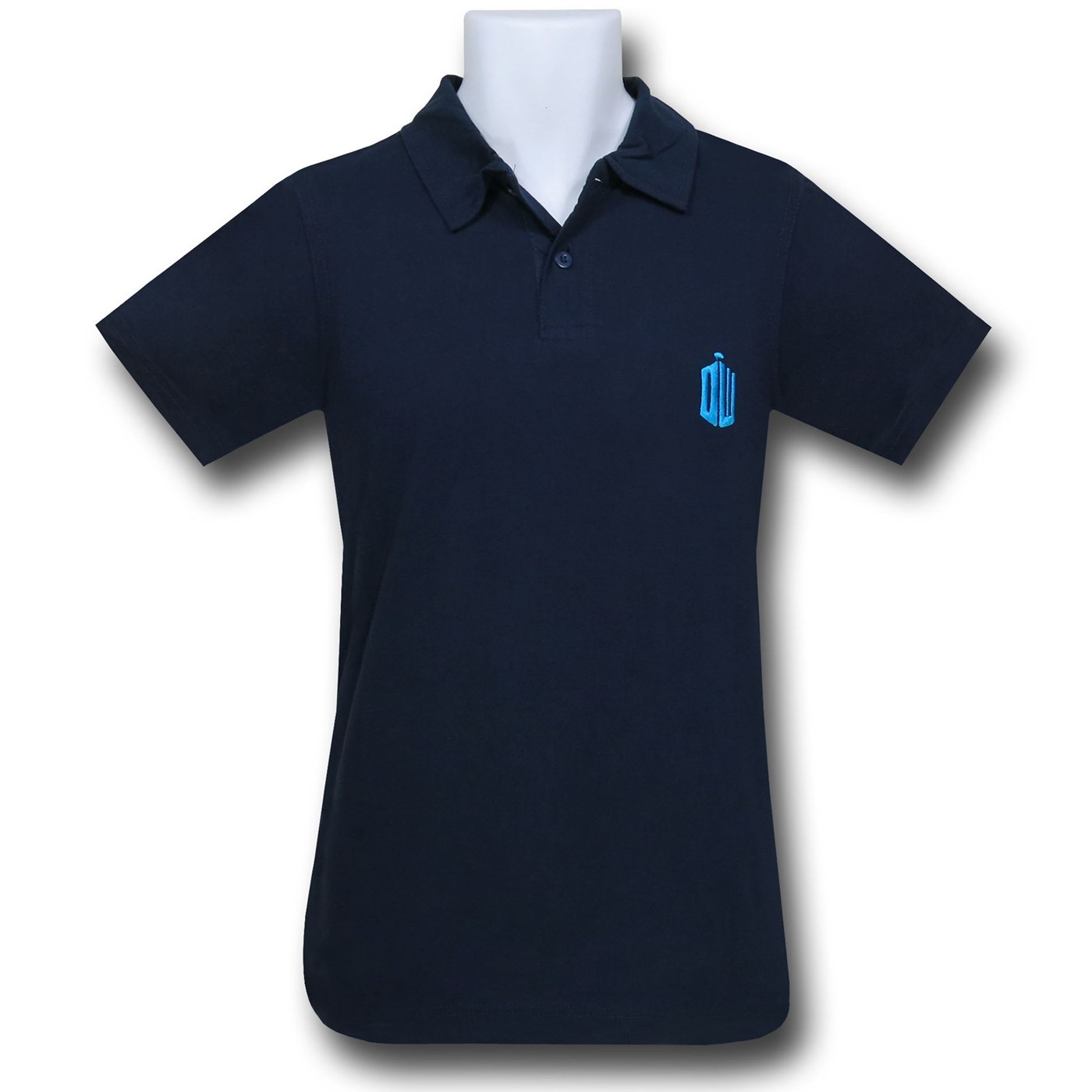 Doctor Who DW Tardis Blue Polo Shirt, Blue