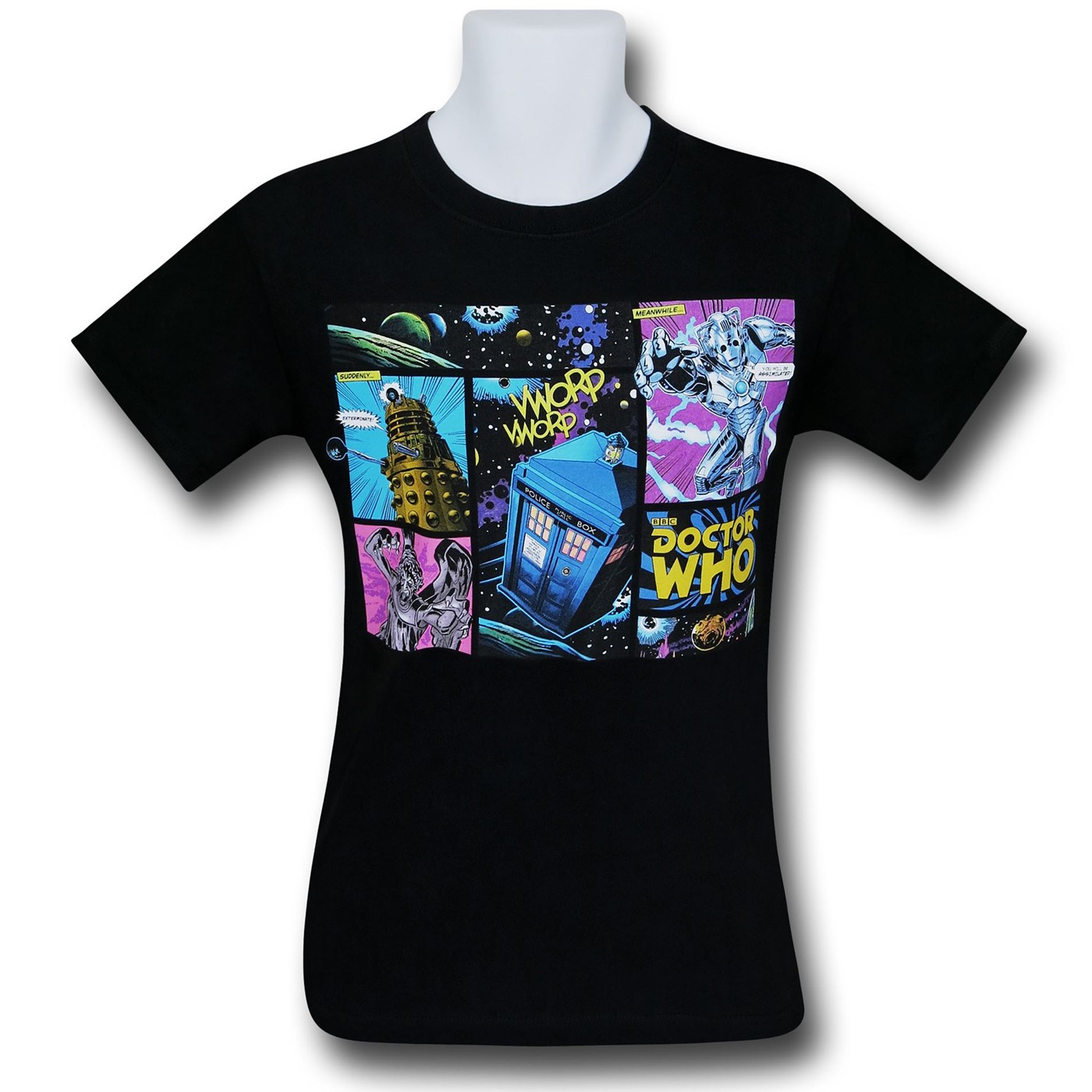 Doctor Who Comic Boxes T-Shirt, Black
