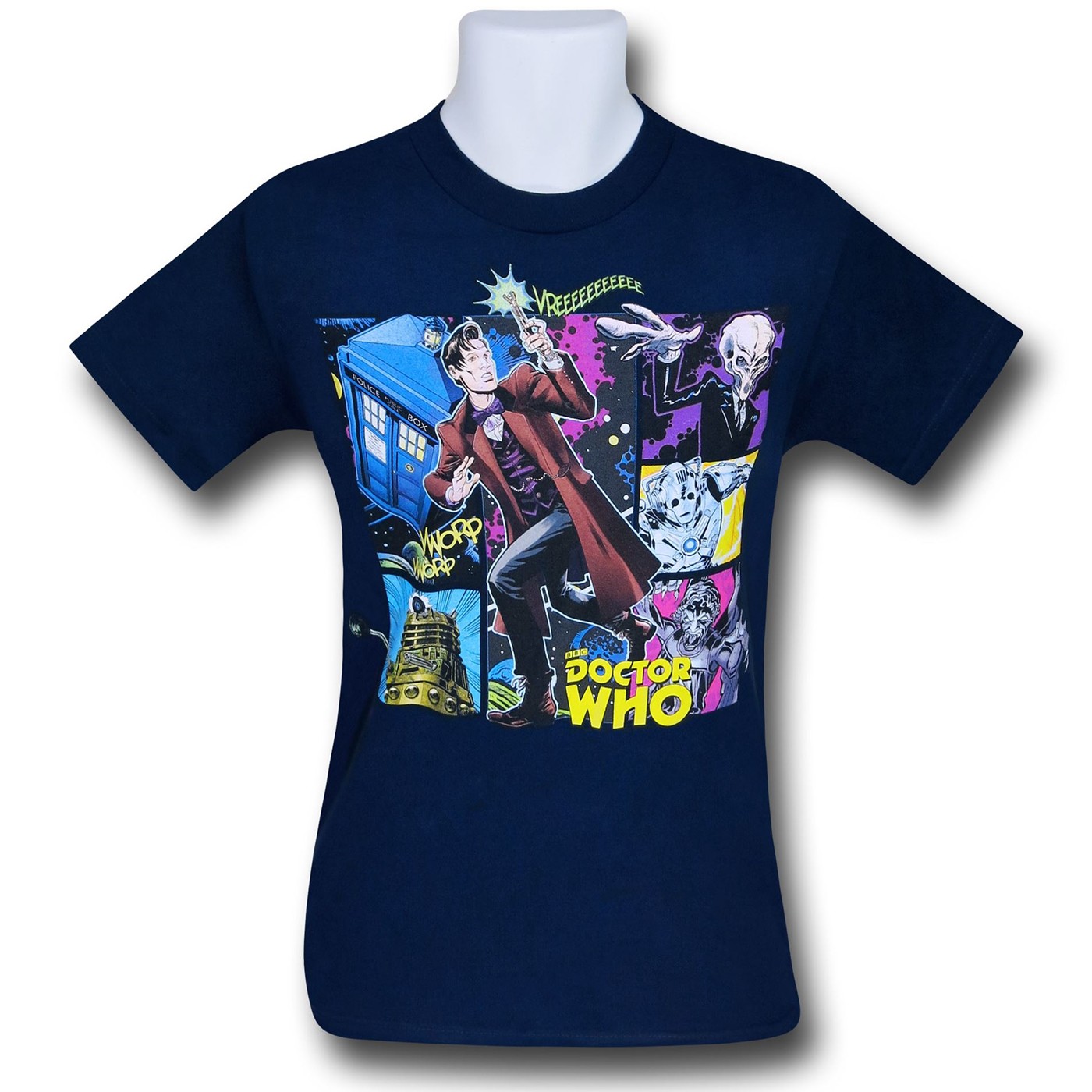 Doctor Who Comic Images Navy T-Shirt, Blue
