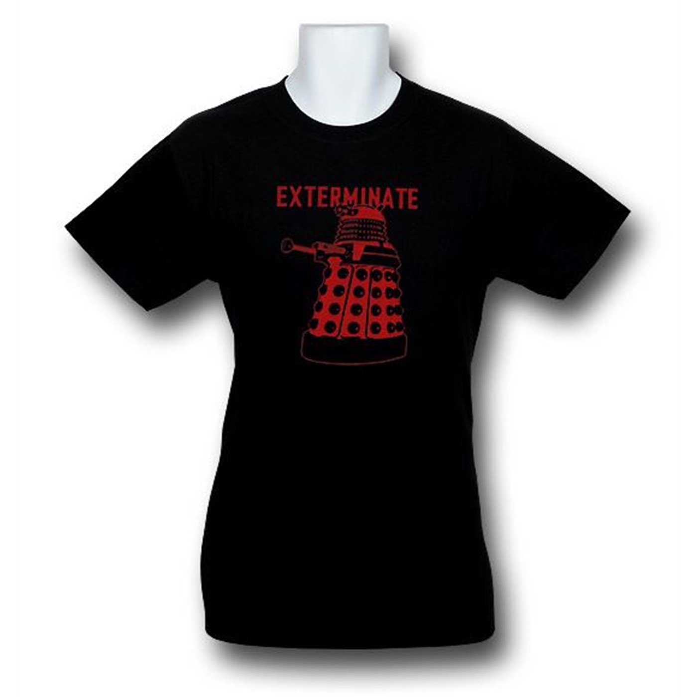 Dr. Who Dalek Red Linear Variant T-Shirt, Black