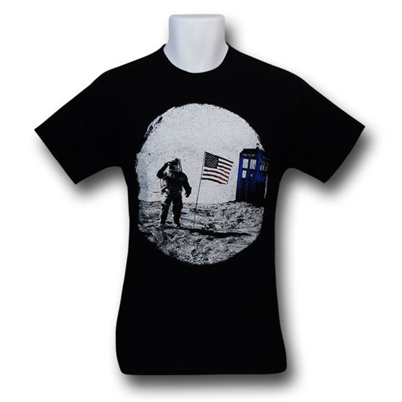 Dr. Who Moon Landing T-Shirt, Black