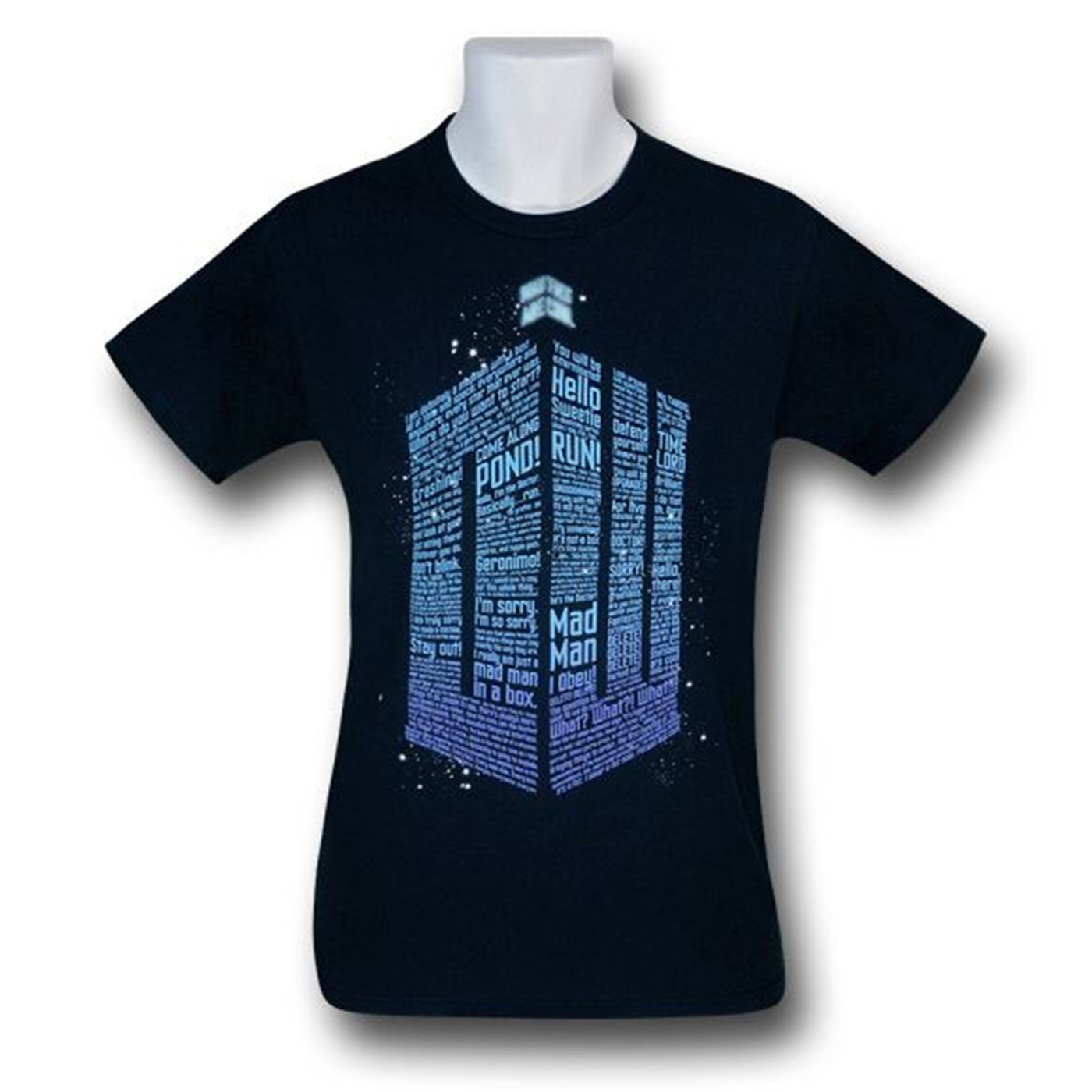Doctor Who Phrases Logo T-Shirt, Blue