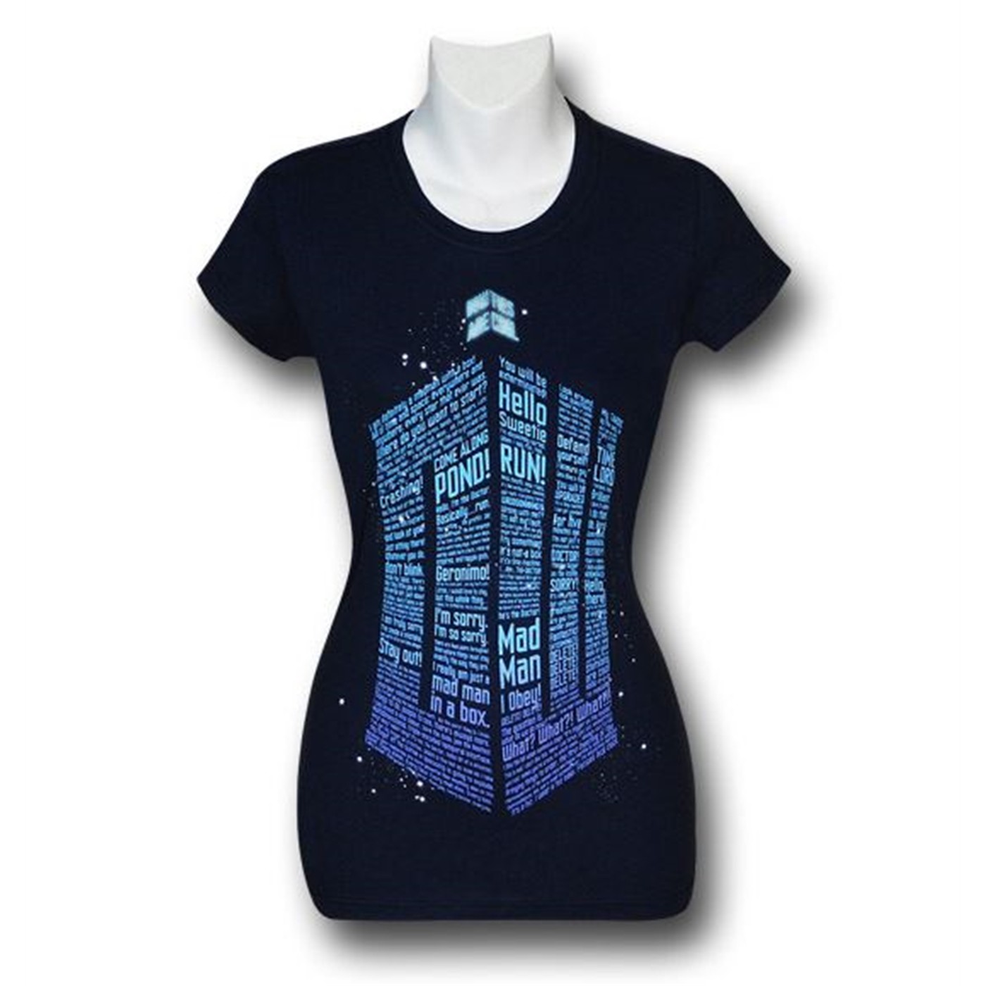 Doctor Who Phrases Logo Women's T-Shirt, Blue
