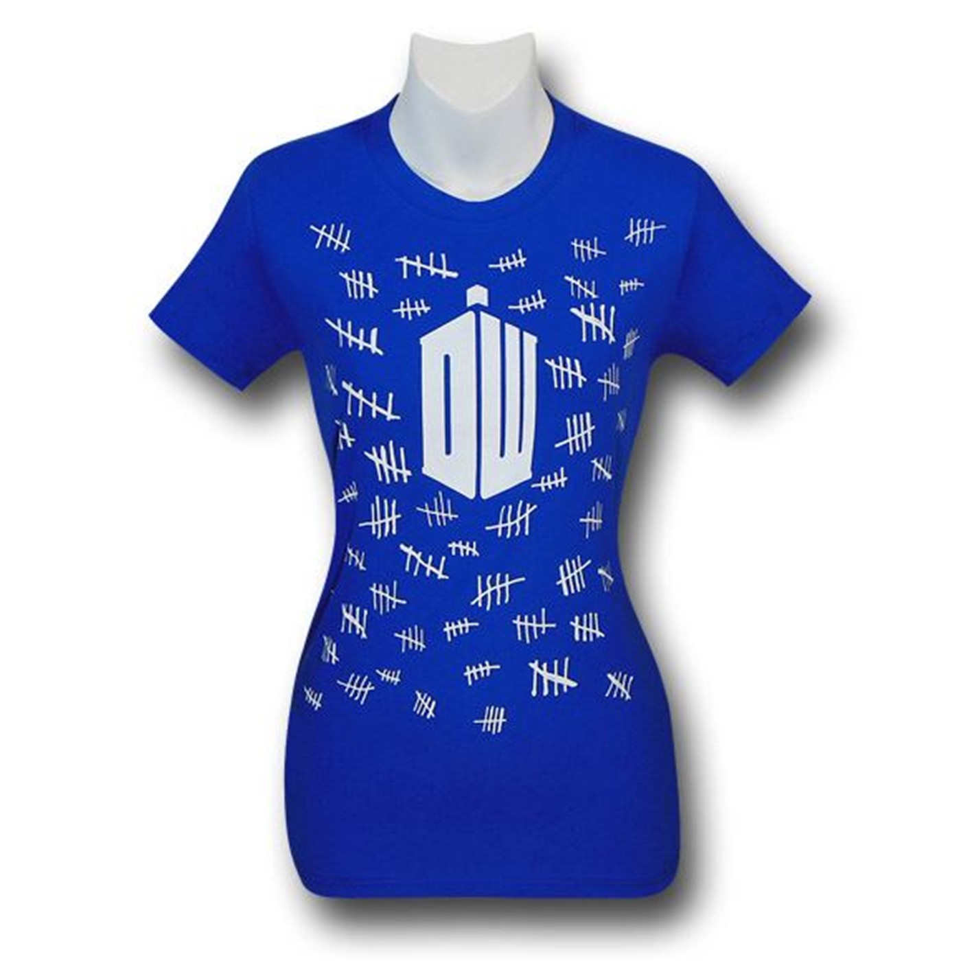 Doctor Who Silence Tally Marks Women's T-Shirt, Blue