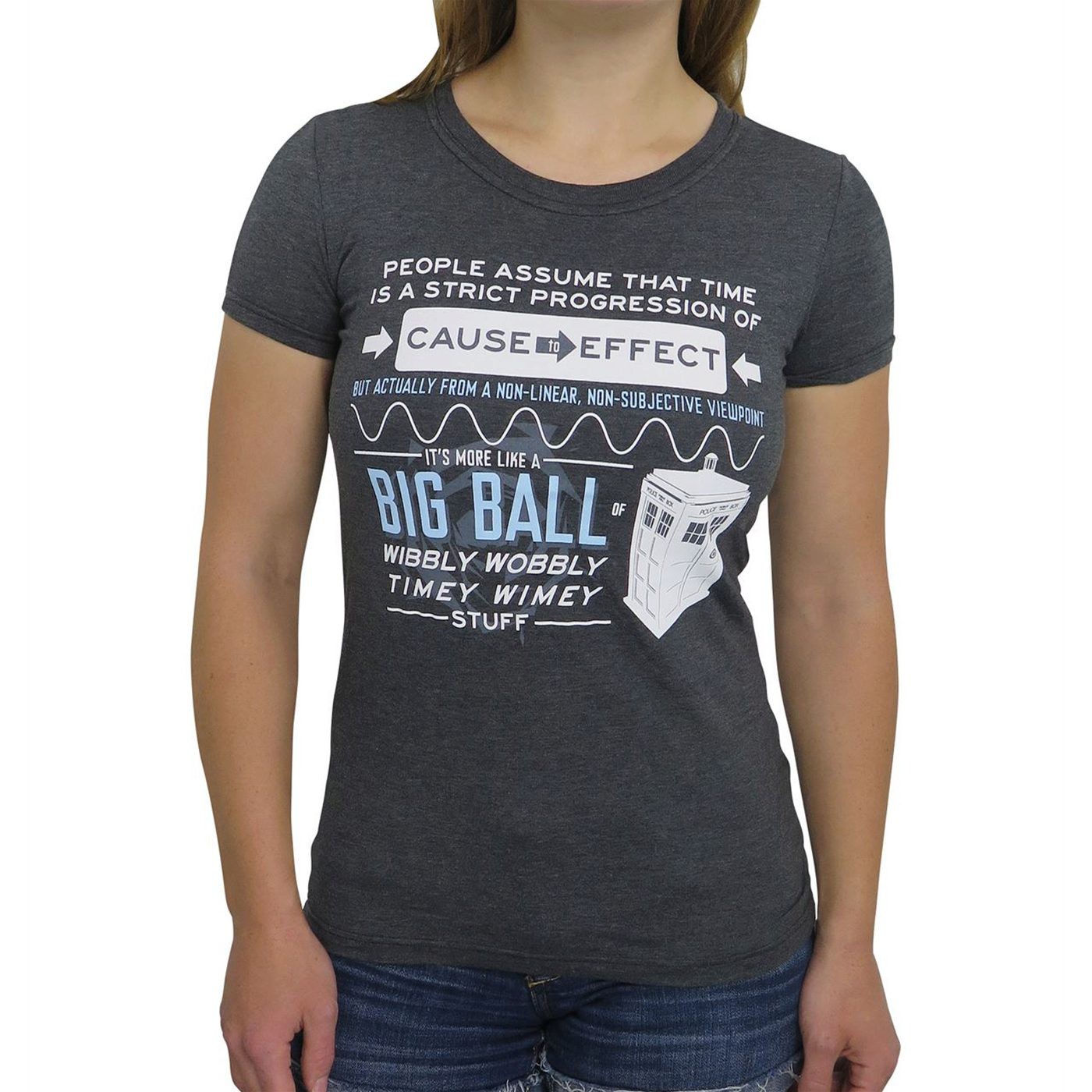 Doctor Who Timey Wimey Women's T-Shirt, Grey