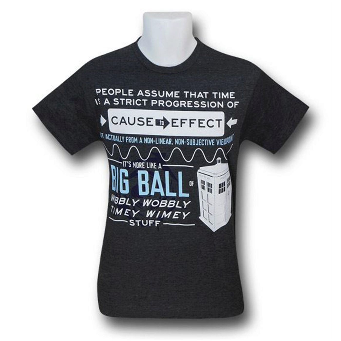 Doctor Who Timey Wimey 30 Single T-Shirt, Grey