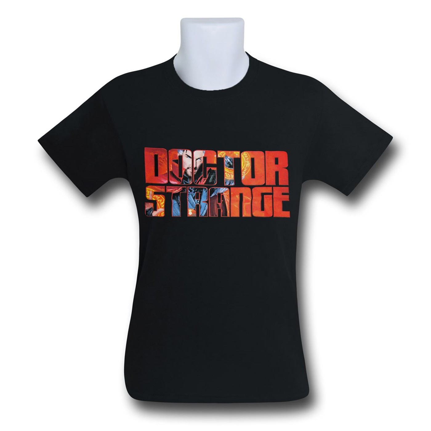 Dr. Strange Face in Logo Men's T-Shirt, Black