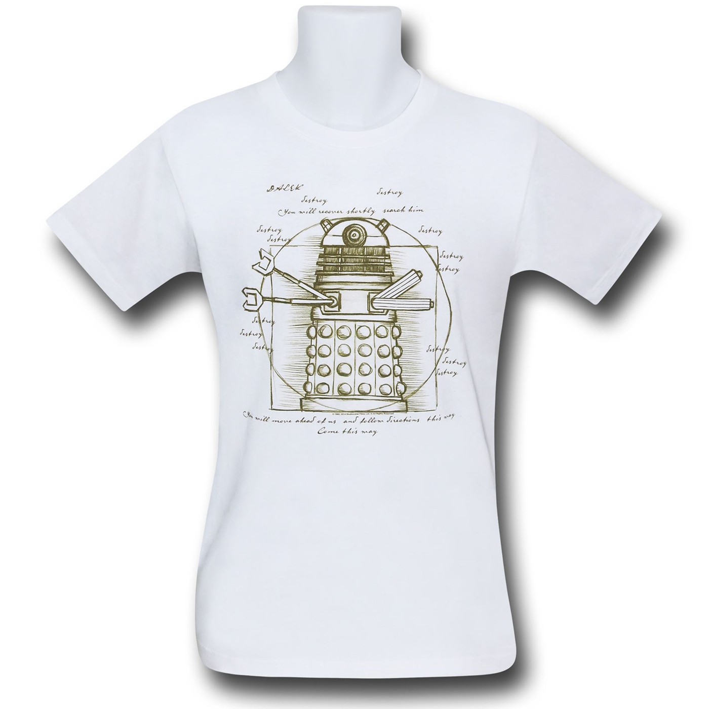 Doctor Who Vitruvian Dalek 30 Single T-Shirt, White