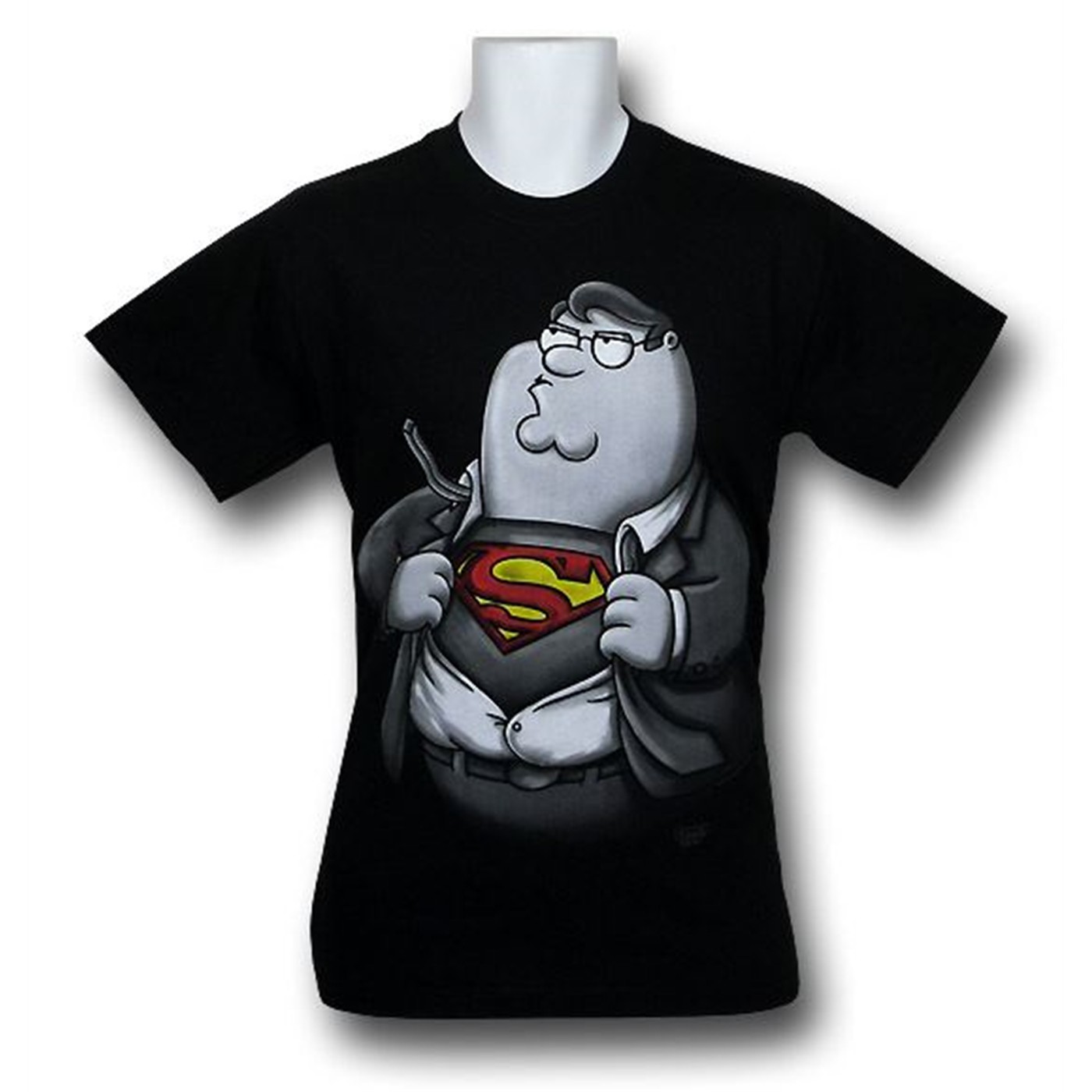 Family Guy Peter Superman T-Shirt, Black