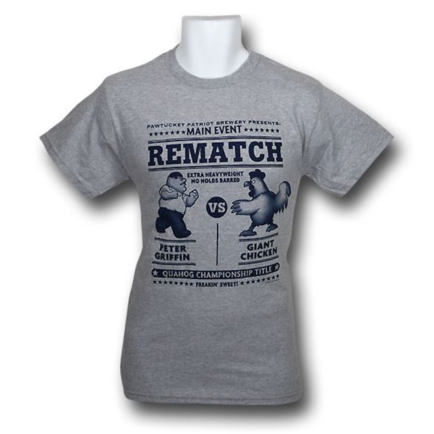 Family Guy Peter Rematch T-Shirt, Grey