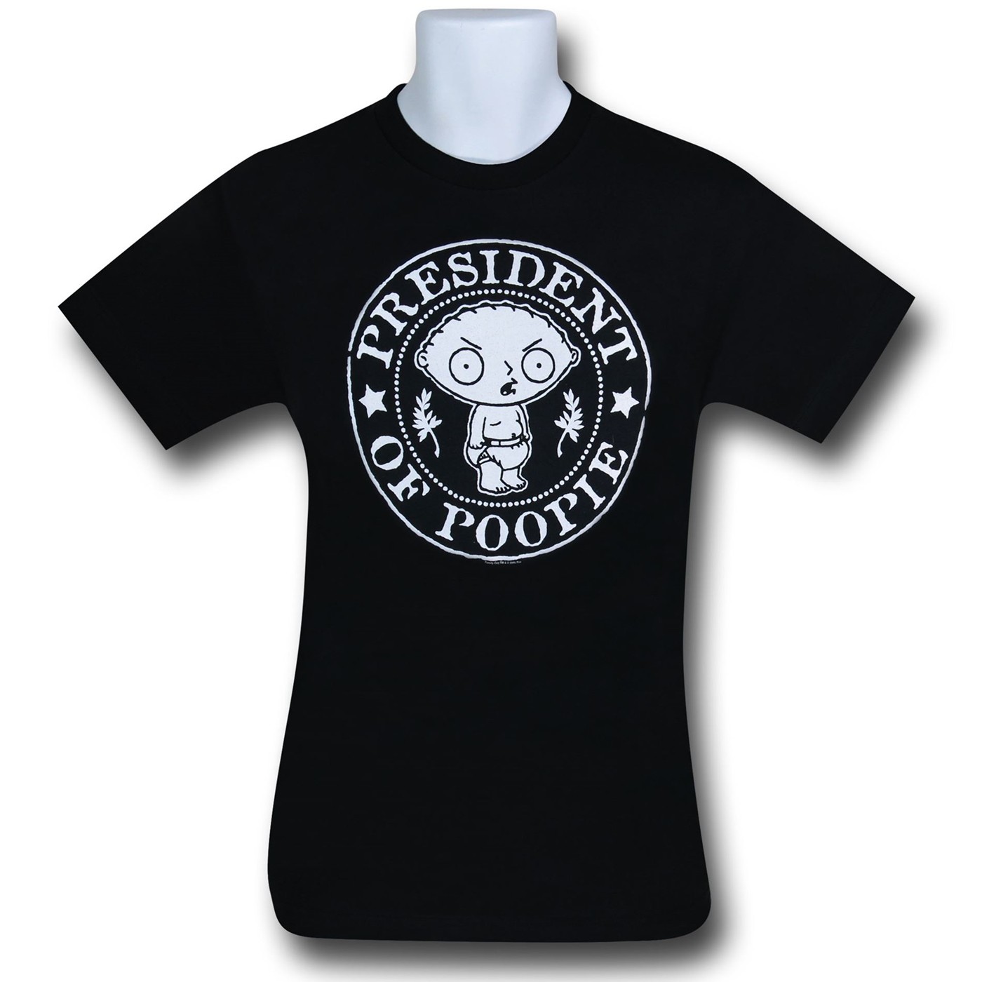 The Family Guy President of Poopie T-Shirt, Black