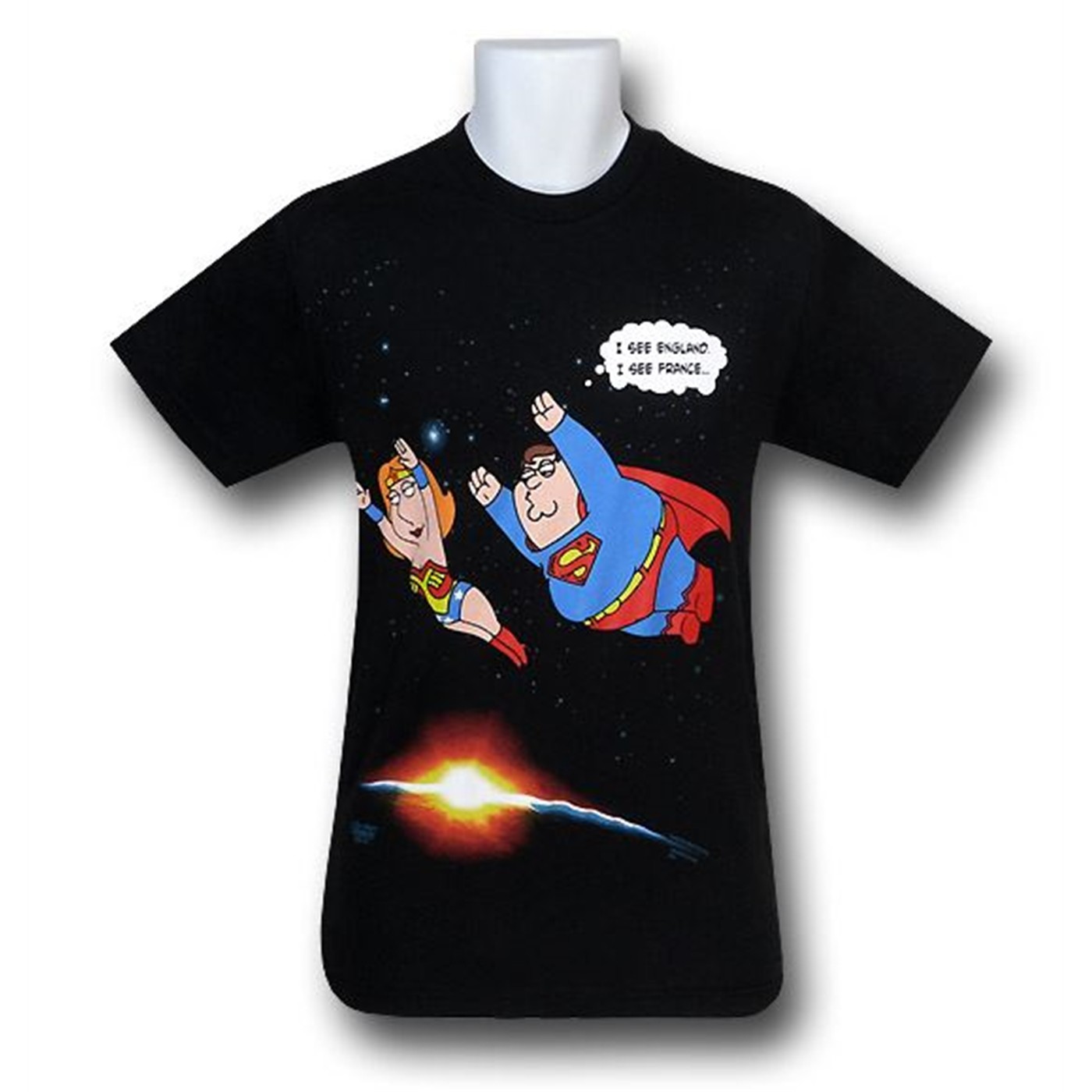 Family Guy 'I See England I See France...' T-Shirt, Black