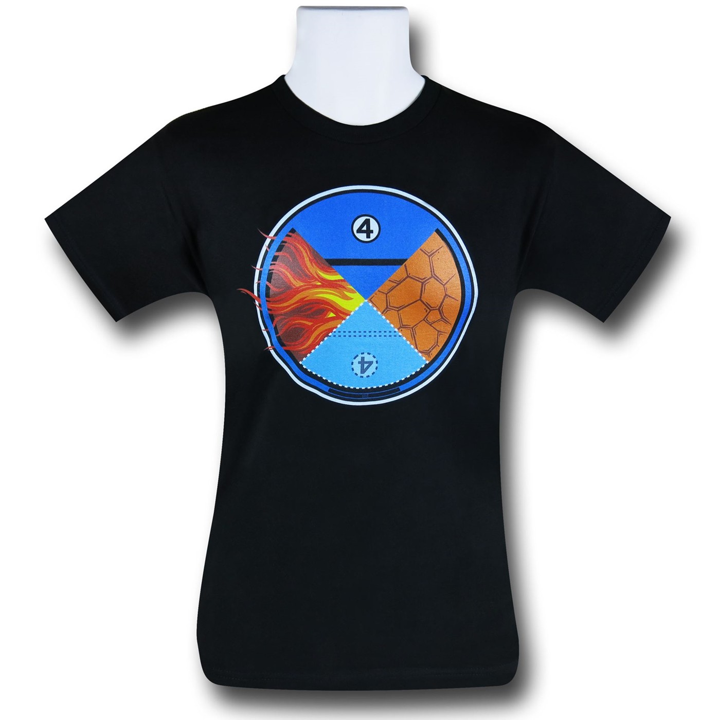 Fantastic Four Hero Quadrant 30 Single T-Shirt, Black