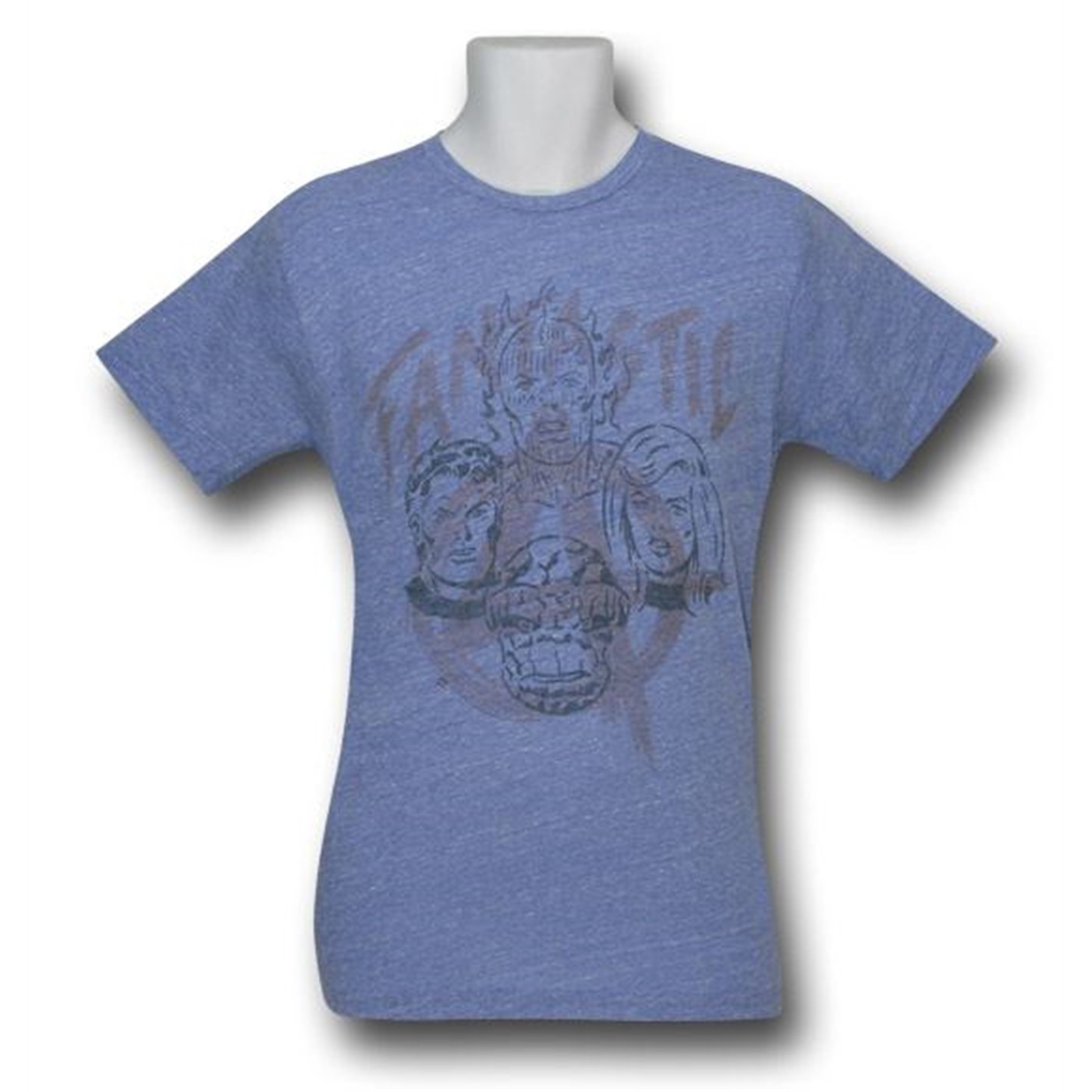 Fantastic Four Triblend Classic Junk Food T-Shirt, Blue