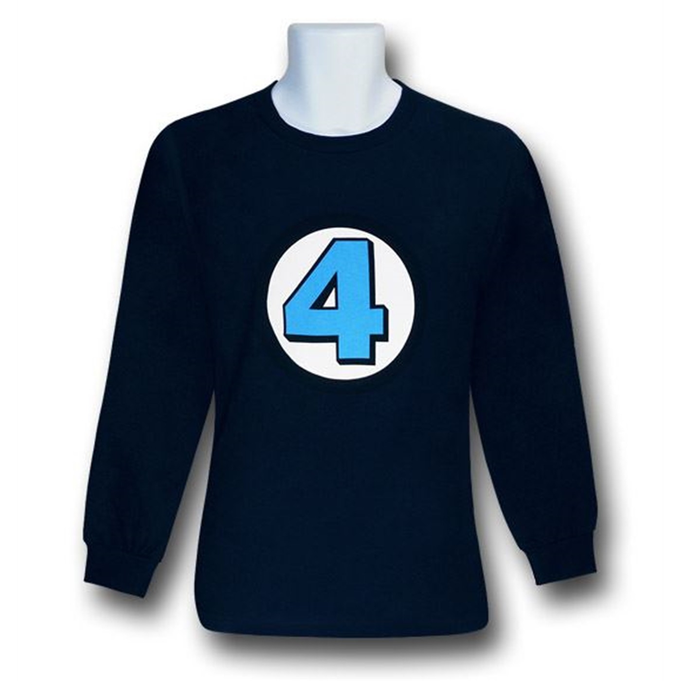 Fantastic Four Symbol Navy Long Sleeve T-Shirt, Blue