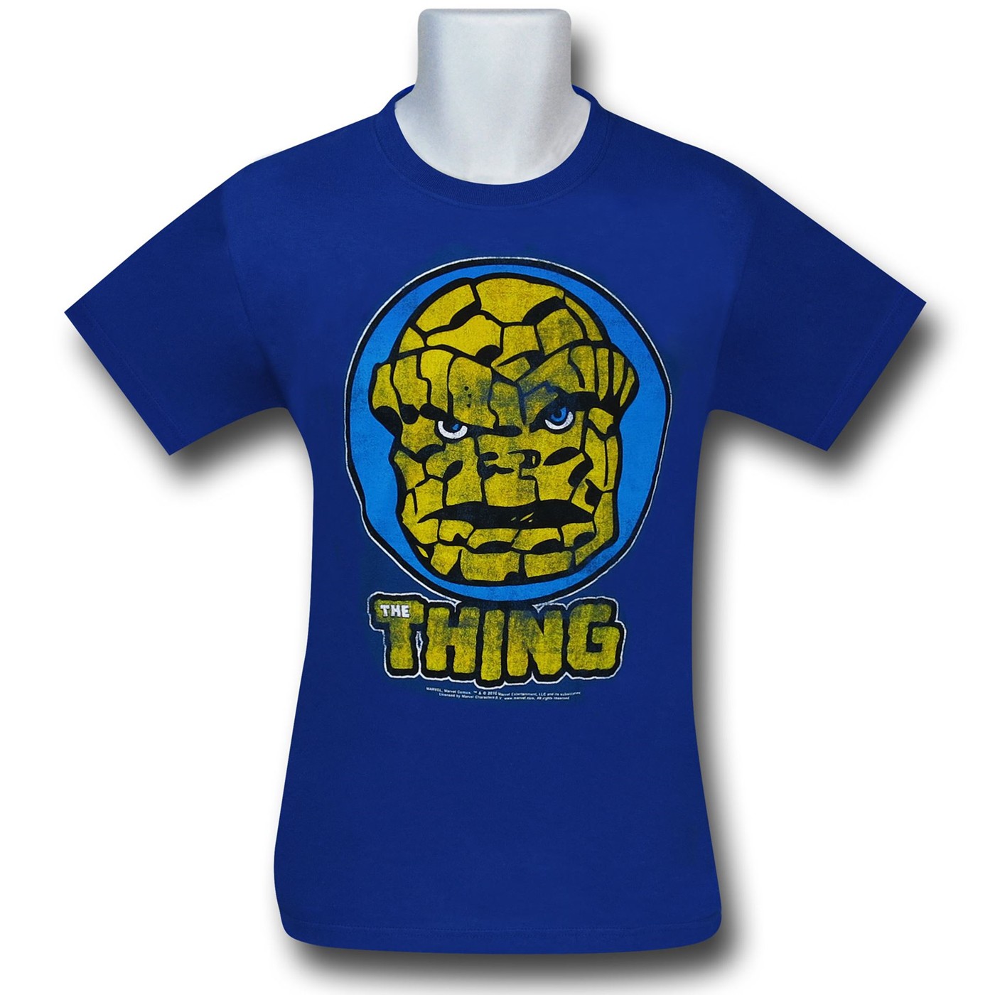 Fantastic Four Thing Head Shot (30 Single) T-Shirt, Blue
