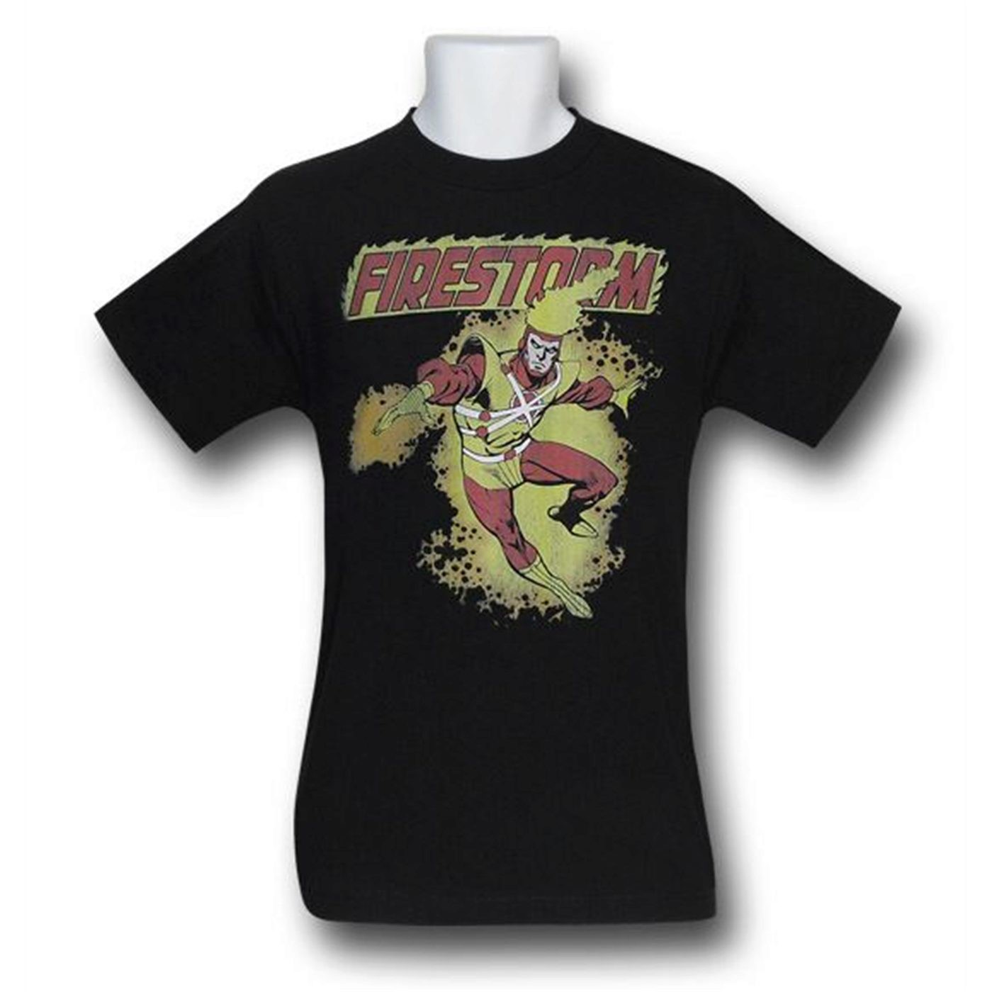 Firestorm Black Distressed T-Shirt, Black